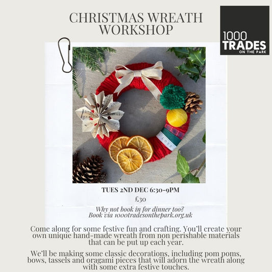 Christmas Wreath Workshop Tuesday 2 December 6.30pm