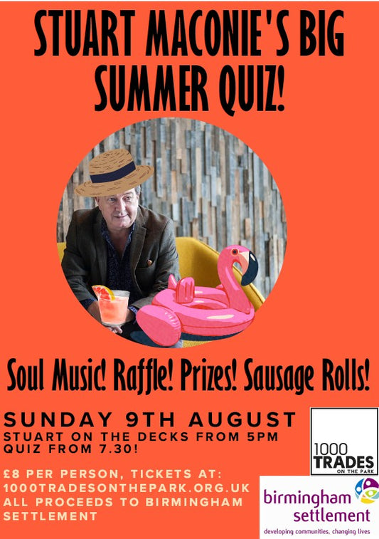 Stuart Maconie's Big Summer Quiz! Sunday 9 August 7.30pm - TABLE Of FOUR