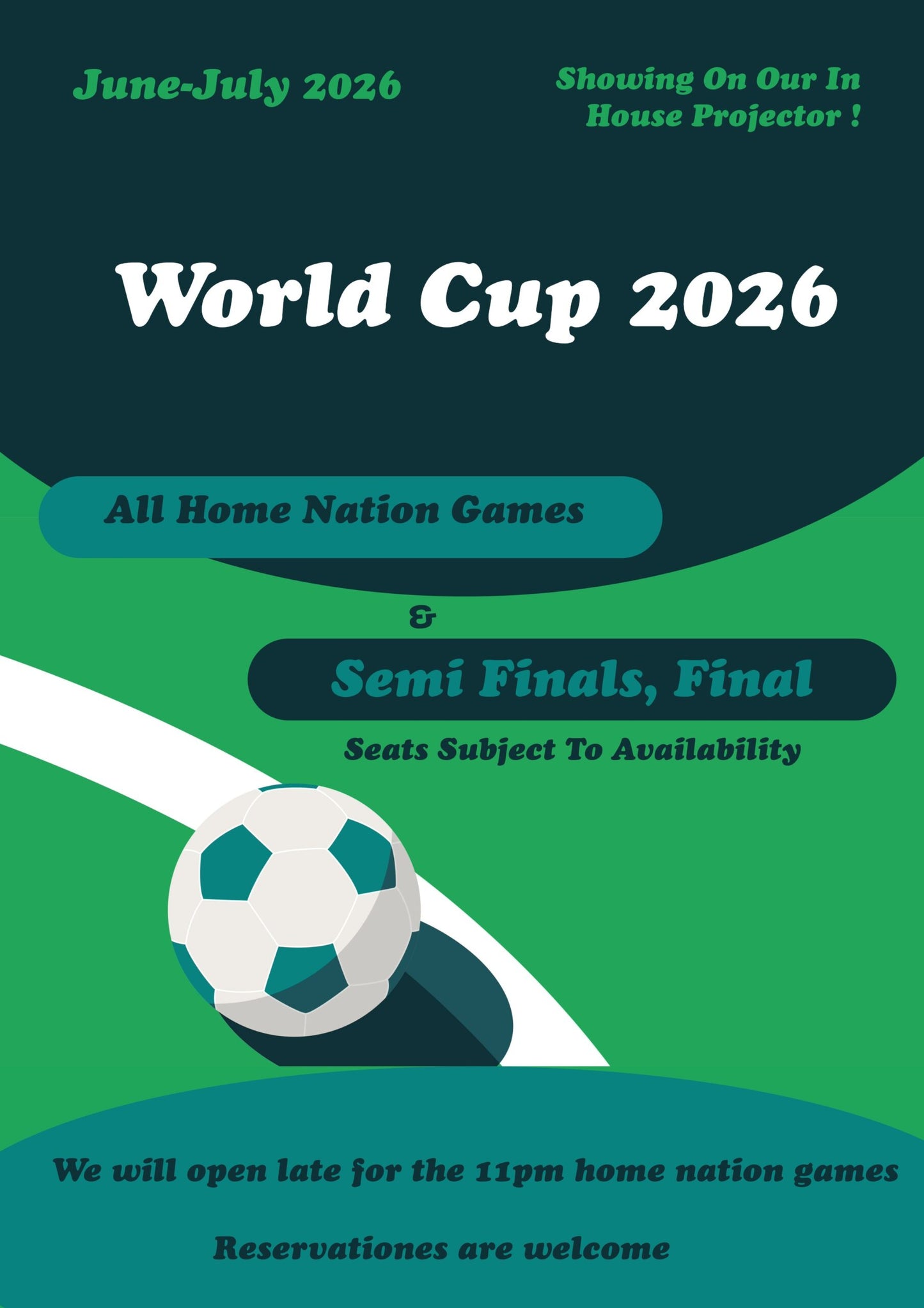 Scotland v Haiti 2pm  *guaranteed seat plus first pint or small wine*